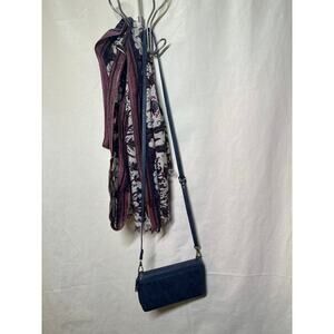 Navy Blue Crossbody Wallet Bag – Faux Leather Organizer Purse